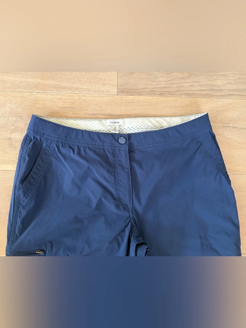 LL Bean navy Women's Water-Repellent Comfort Trail Hiking Crop Pants - size 13 - Picture 2 of 8